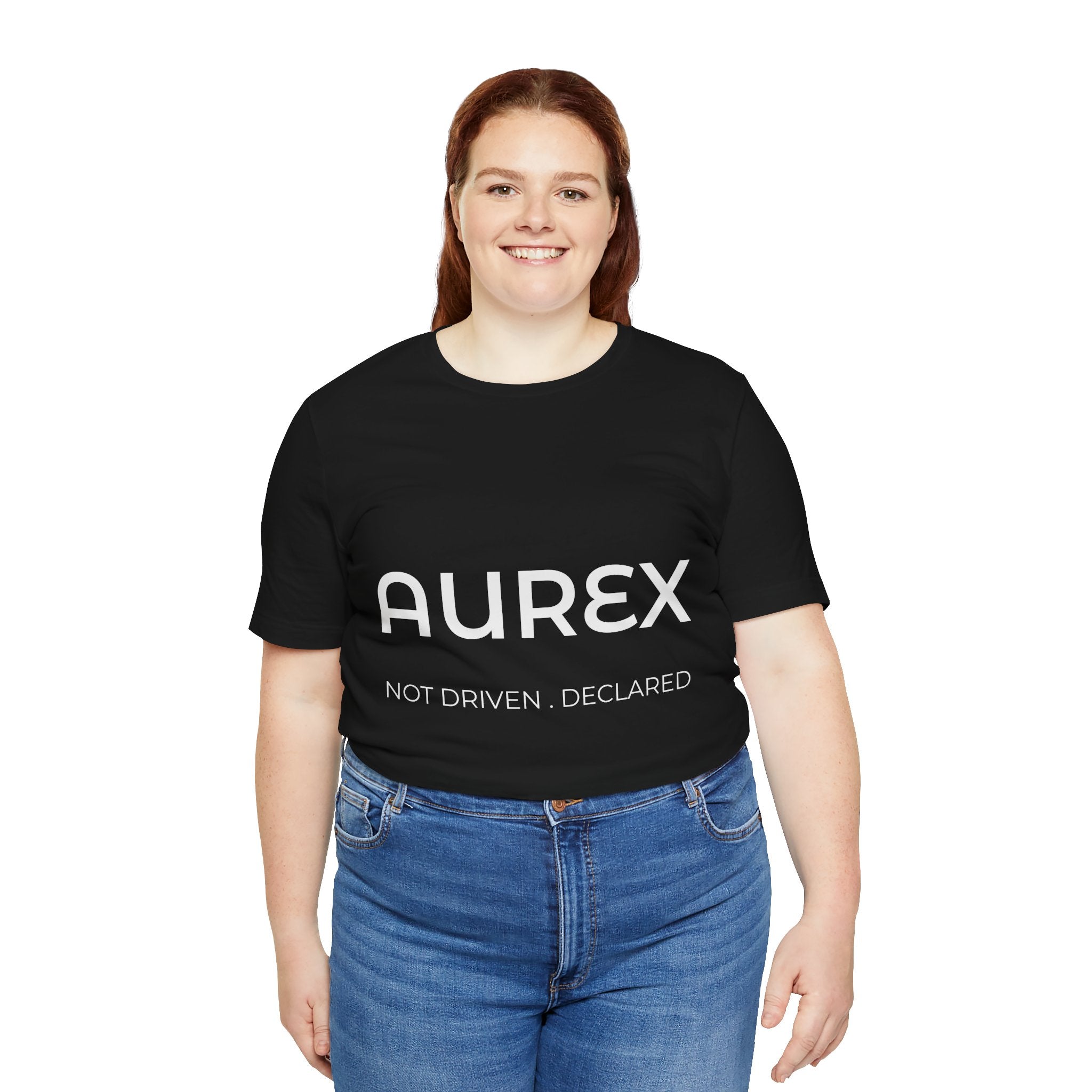Black AUREX Minimal Logo Tee – Unisex Premium Cotton T-Shirt | NOT DRIVEN. DECLARED