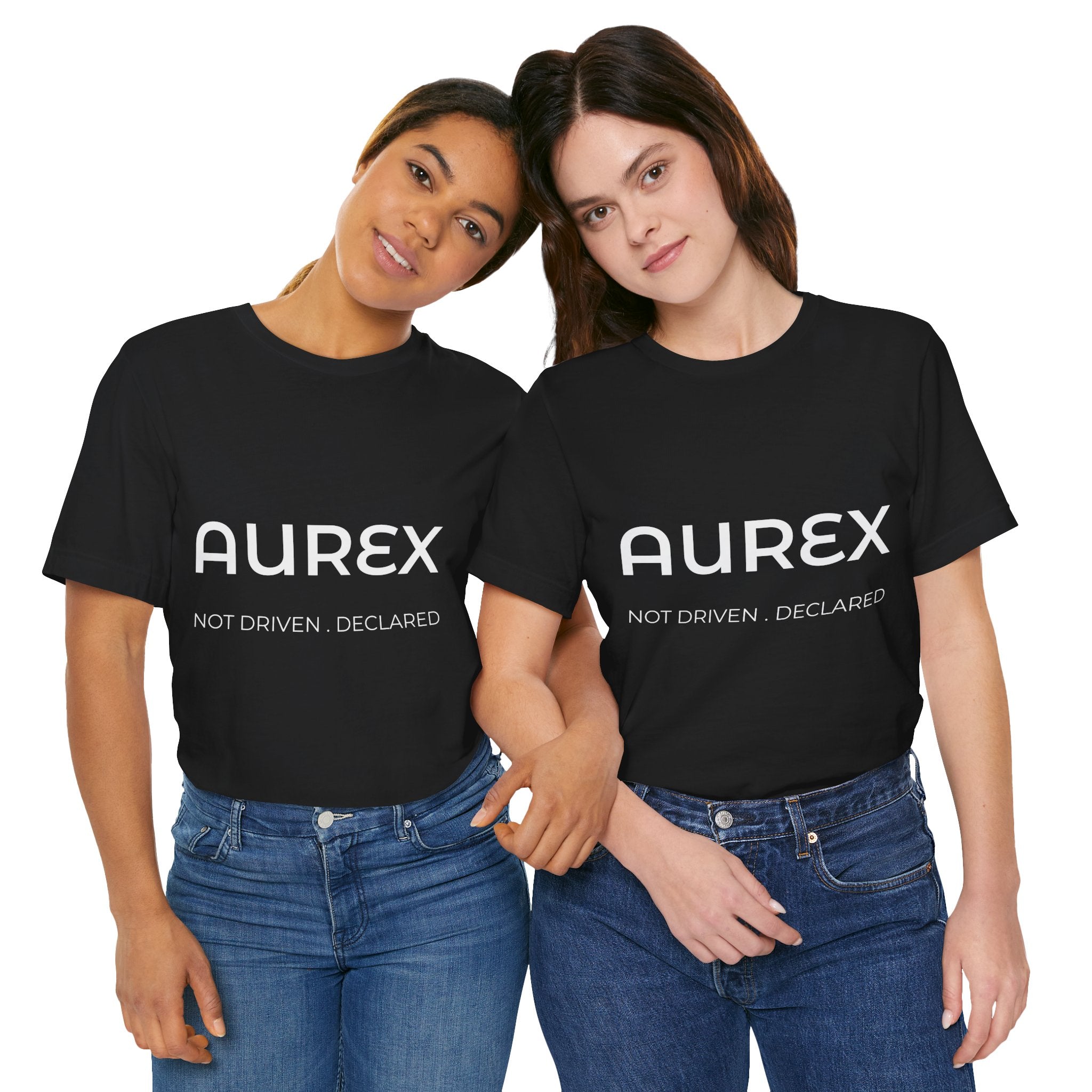 Black AUREX Minimal Logo Tee – Unisex Premium Cotton T-Shirt | NOT DRIVEN. DECLARED