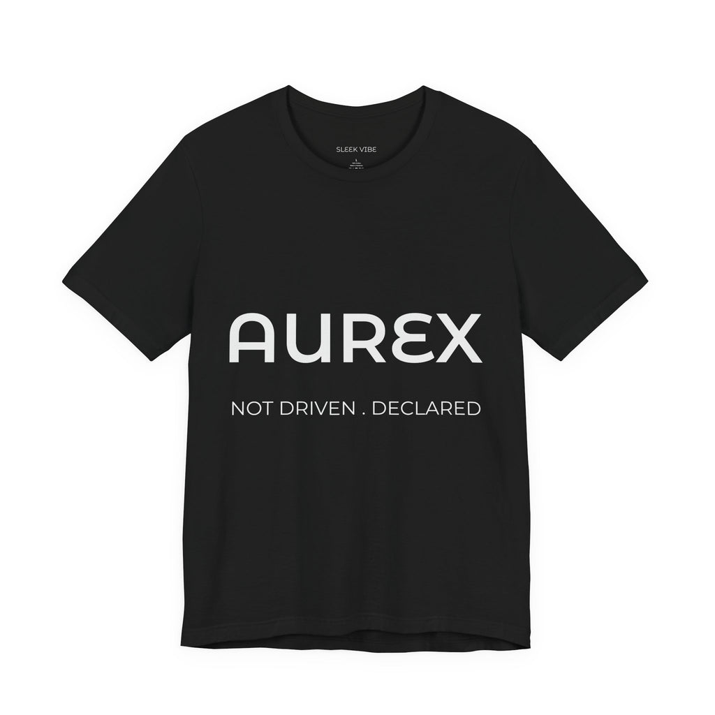 Black AUREX Minimal Logo Tee – Unisex Premium Cotton T-Shirt | NOT DRIVEN. DECLARED