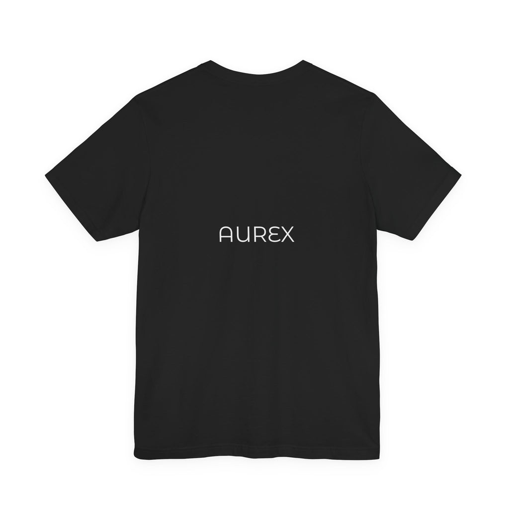 Black AUREX Minimal Logo Tee – Unisex Premium Cotton T-Shirt | NOT DRIVEN. DECLARED